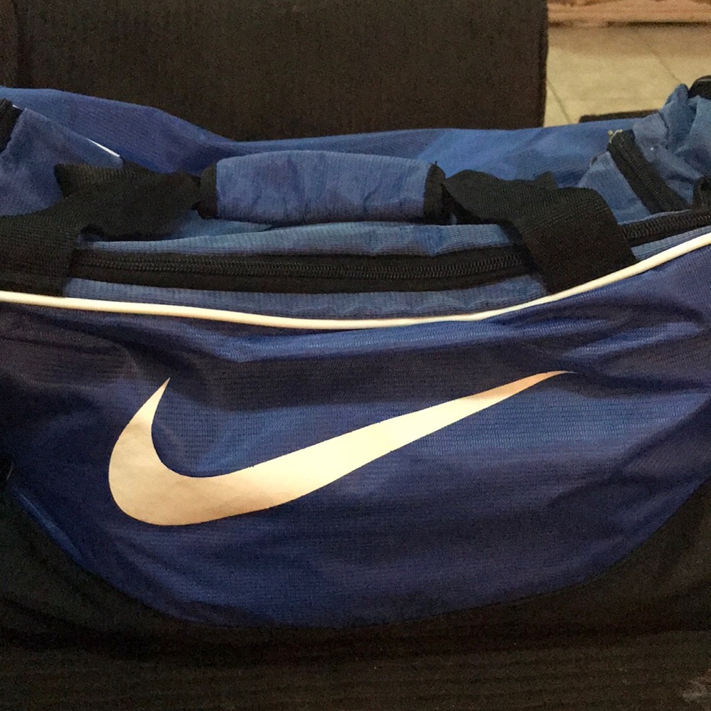 Blue Nike gym bag.